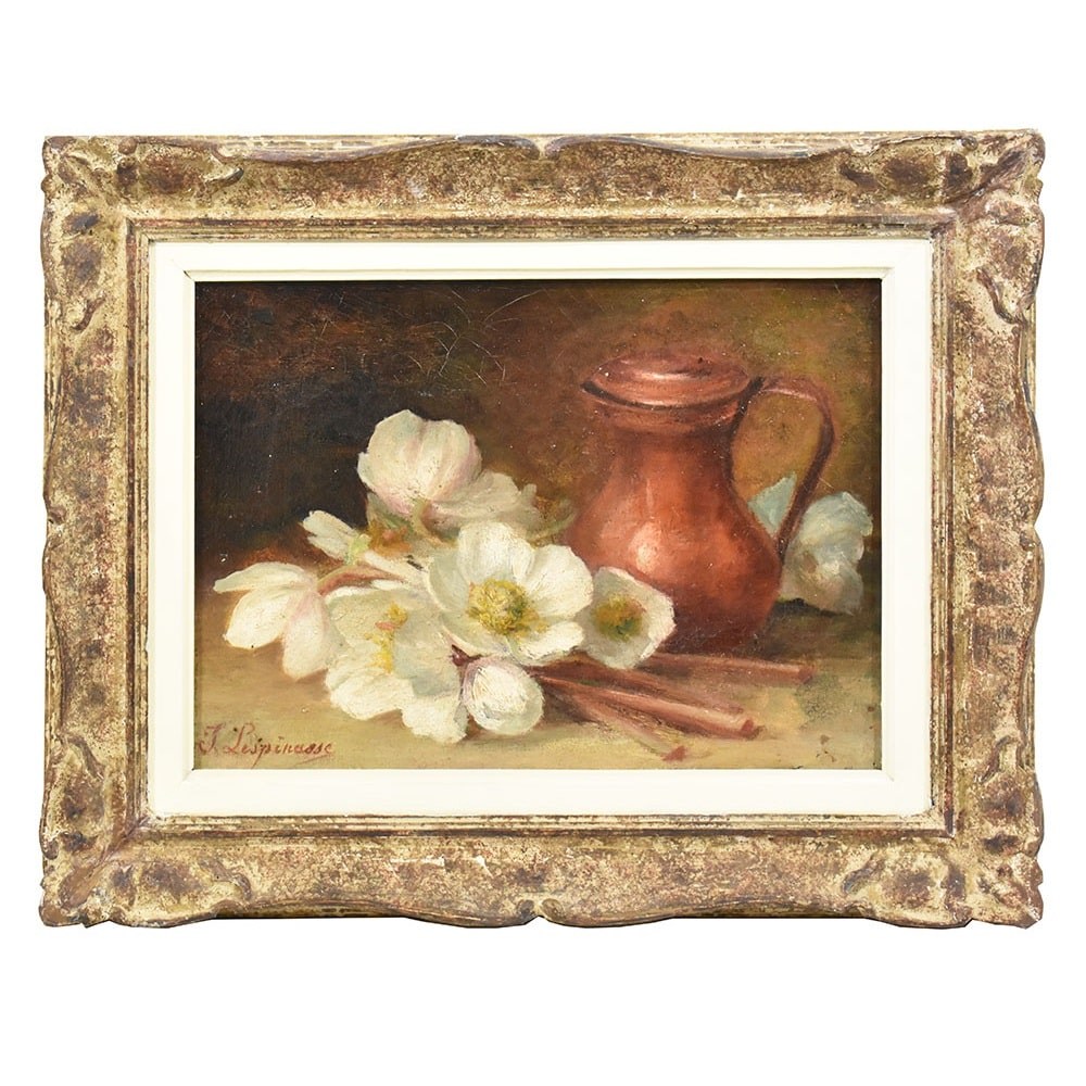 QF 461 1a antique painting still life painting flower oil painting xix century.jpg